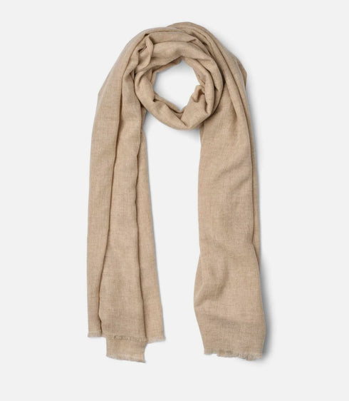 Rabens Saloner Caroliva oatmeal melange wool cash scarf